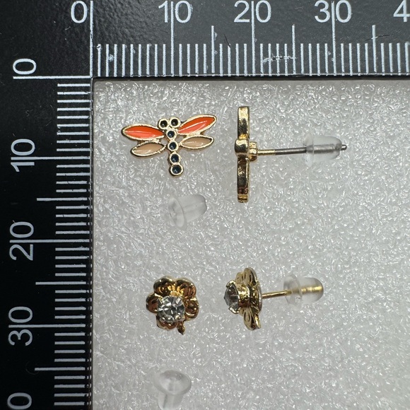Dragonfly and Flower Earrings Set - Picture 11 of 12
